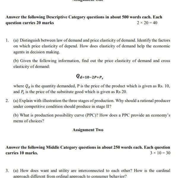 BECC 131 QUESTION PAPER