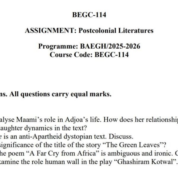 BEGC 114 QUESTION PAPER