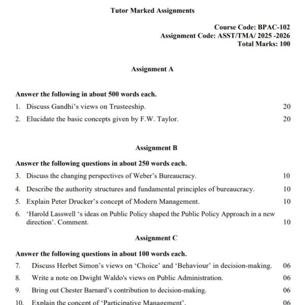 BPAC 102 QUESTION PAPER
