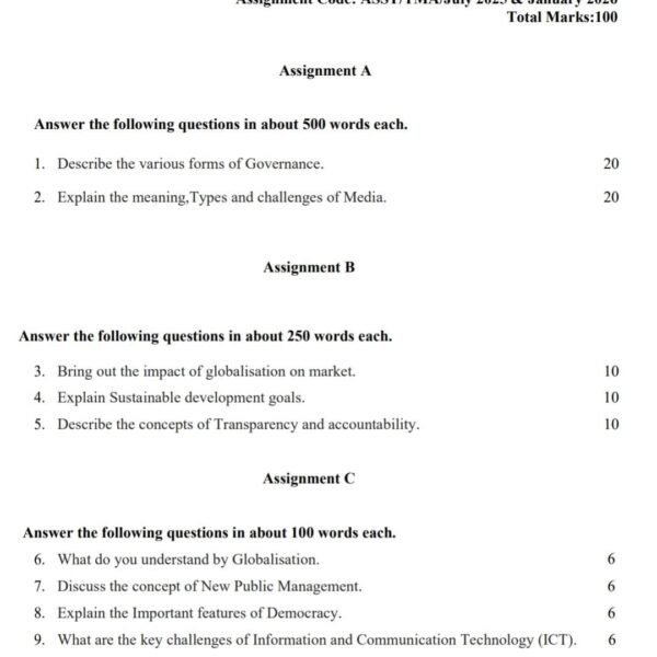 BPAG 172 QUESTION PAPER