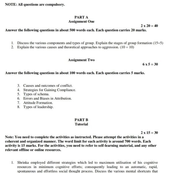 BPCC 107 QUESTION PAPER