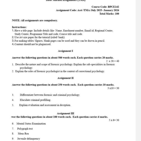 BPCE 142 QUESTION PAPER