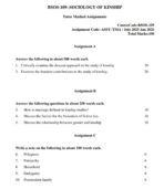 BSOC 109 QUESTION PAPER