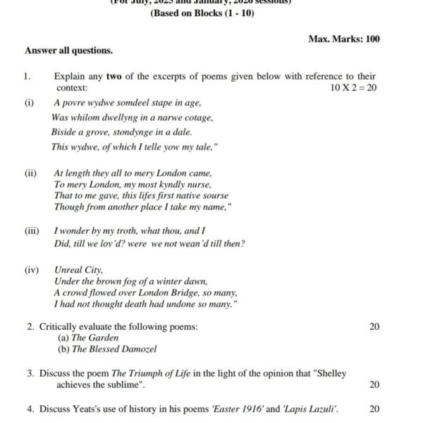 MEG 01 QUESTION PAPER