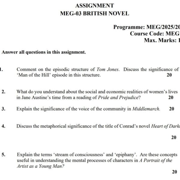 MEG 03 QUESTION PAPER