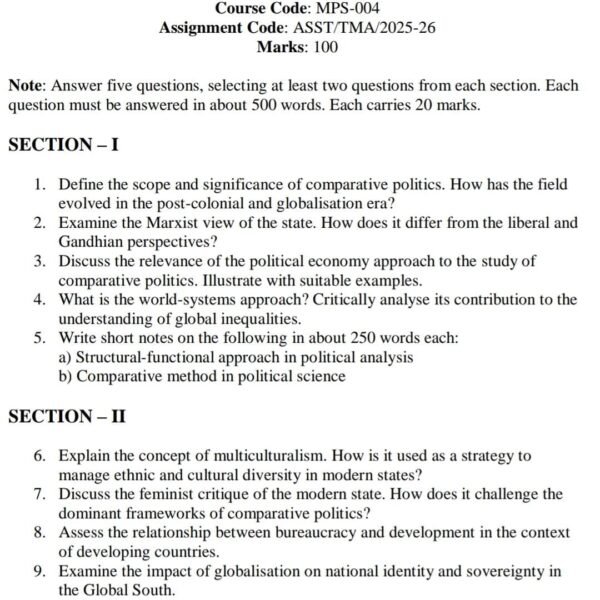 MPS 04 QUESTION PAPER