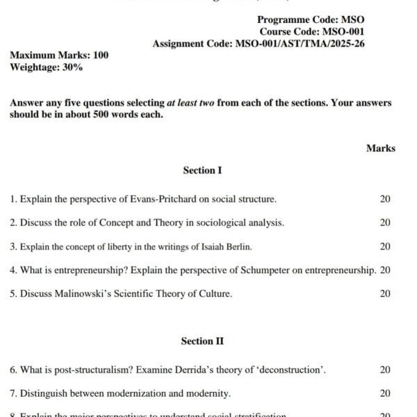 MSO 01 QUESTION PAPER