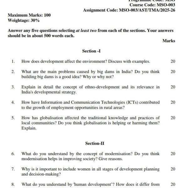 MSO 03 QUESTION PAPER