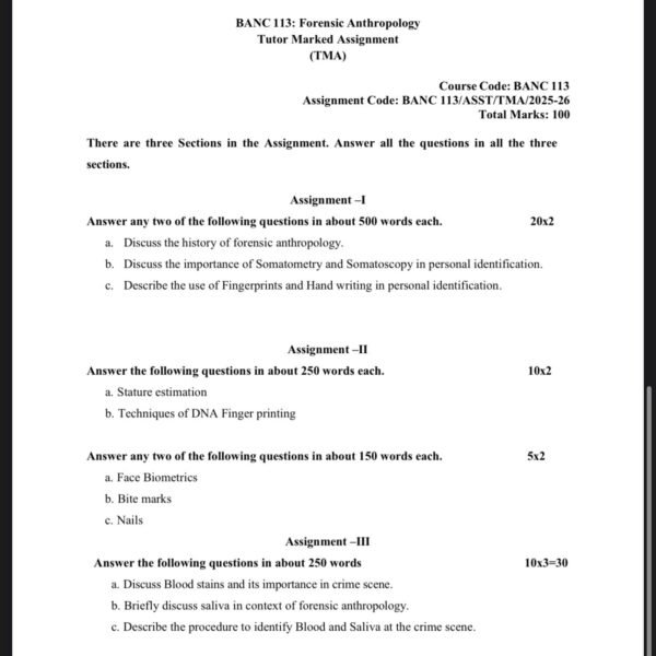 BANC 113 Question Paper