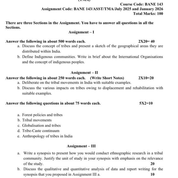 BANE 143 QUESTION PAPER
