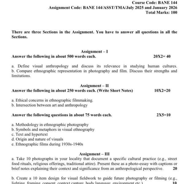 BANE 144 QUESTION PAPER