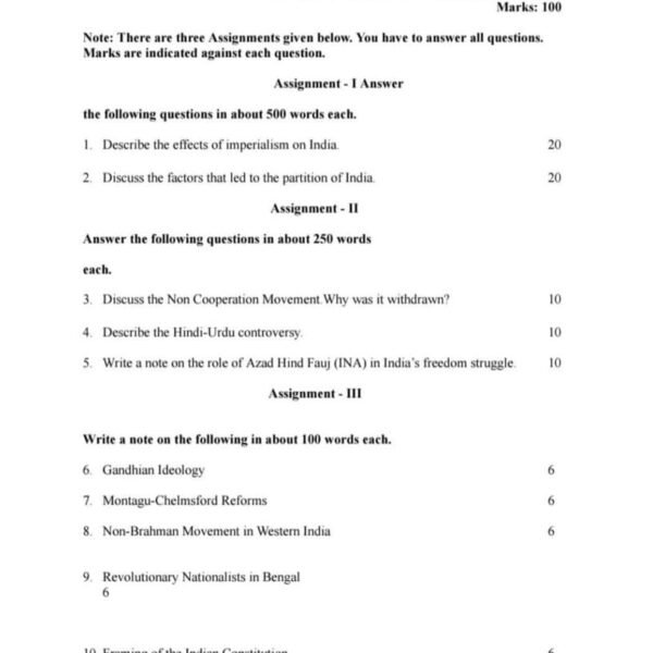 BHIC-113 IGNOU Assignment