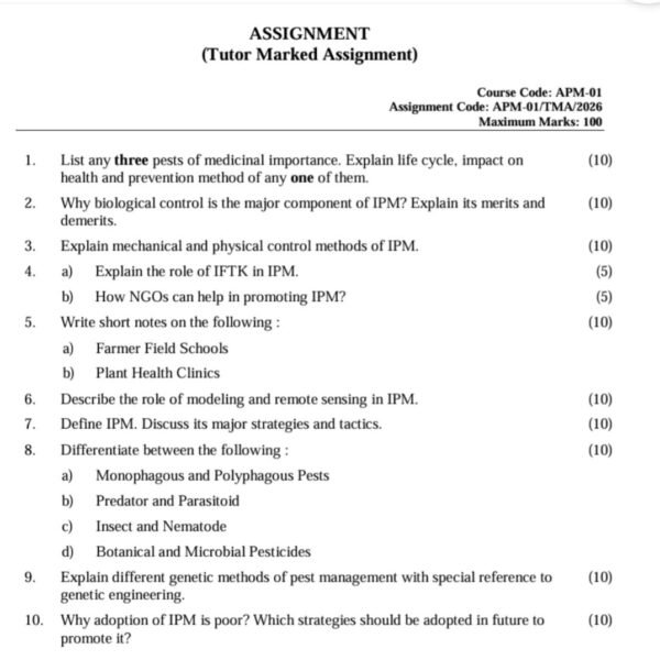 APM 01 QUESTION PAPER