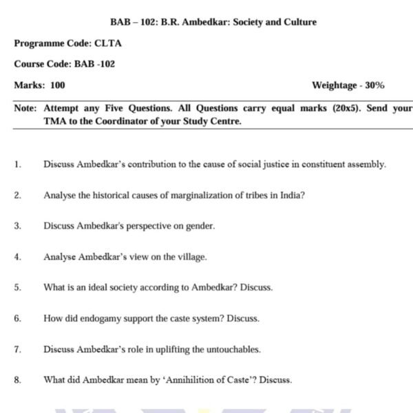 BAB 102 QUESTION PAPER