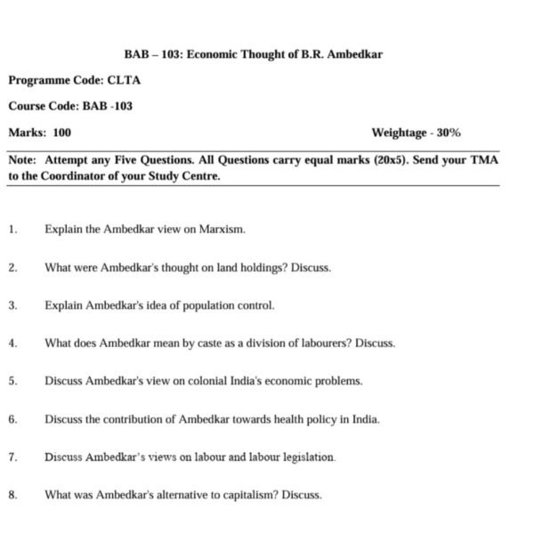 BAB 103 QUESTION PAPER