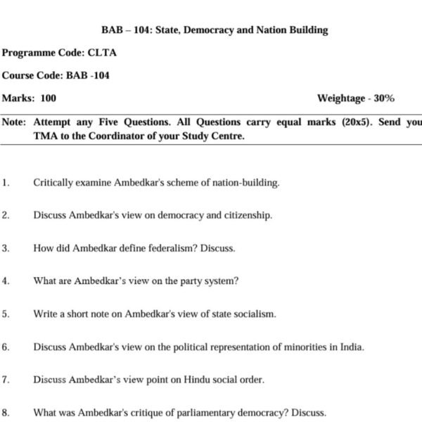 BAB 104 QUESTION PAPER