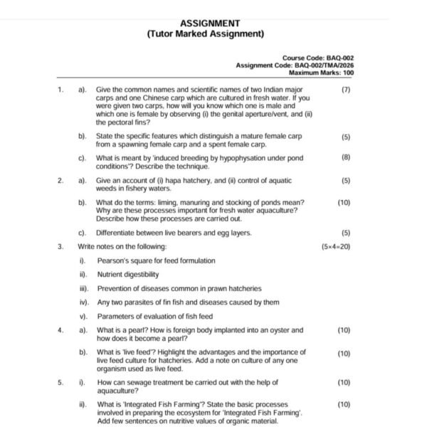 BAQ 2 QUESTION PAPER