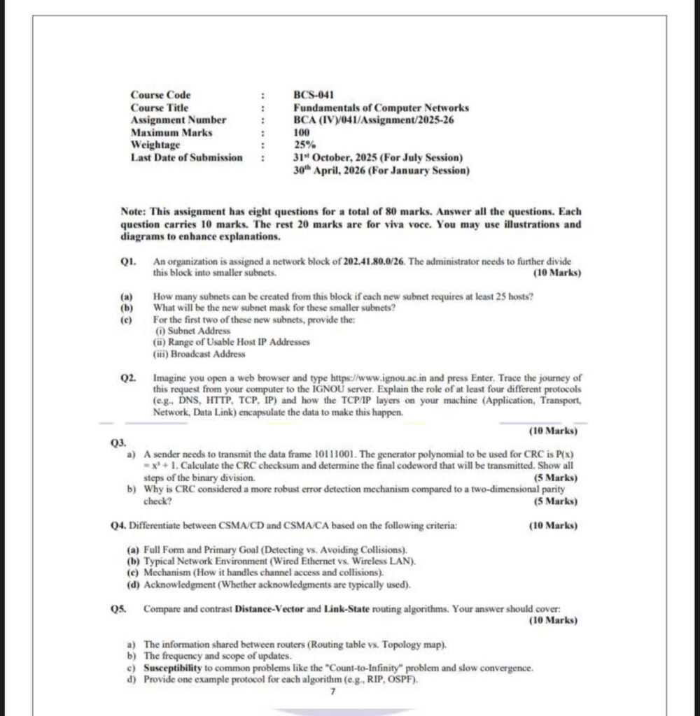 BCS 041 IGNOU Solved Assignments 2025-26 (English) PDF Download – IGNOU ...