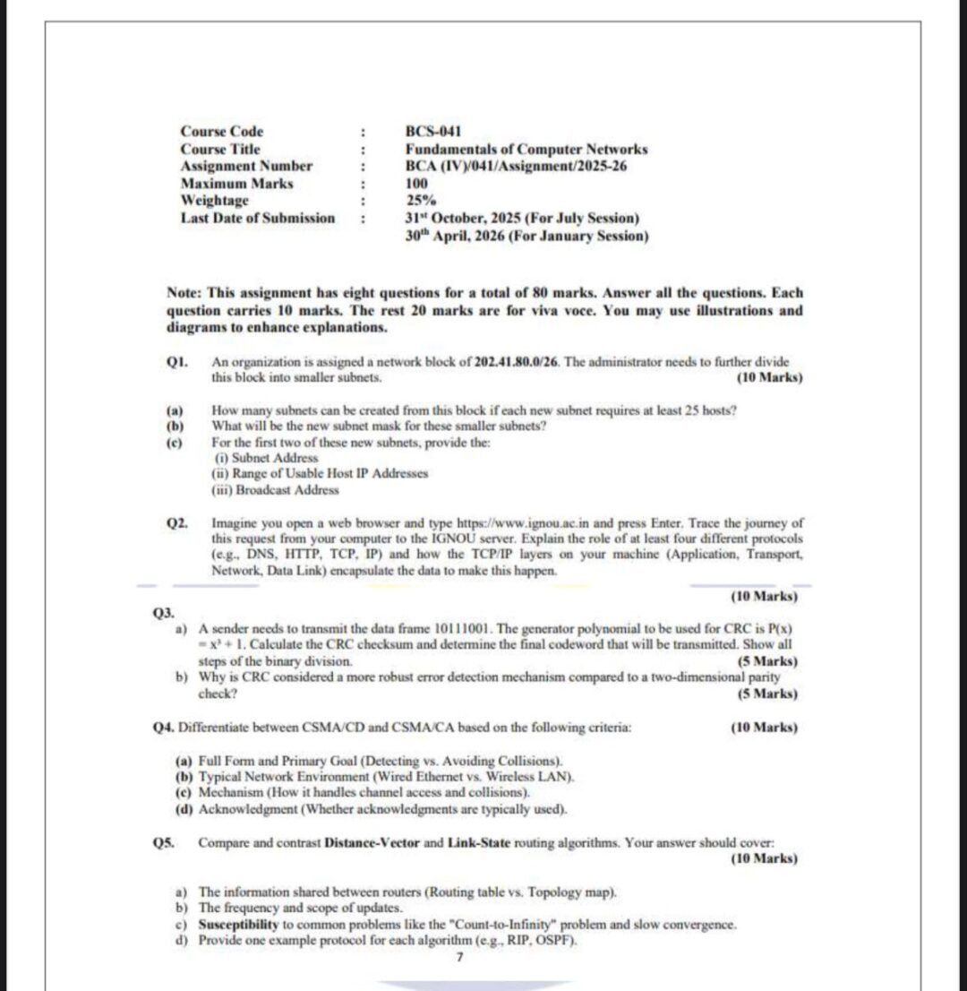 BCS 041 IGNOU Solved Assignments 2025-26 (English) PDF Download – IGNOU ...