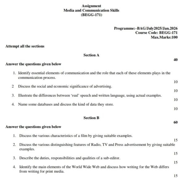 BEGG 171 QUESTION PAPER