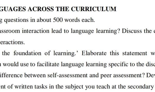 BES 124 QUESTION PAPER