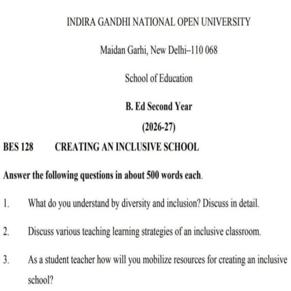 BES-128 QUESTION PAPER