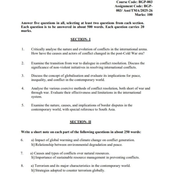 BGP 3 QUESTION PAPER