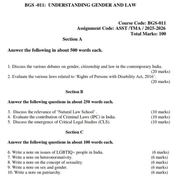 BGS 11 QUESTION PAPER