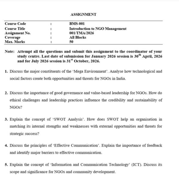 BMS 1 QUESTION PAPER