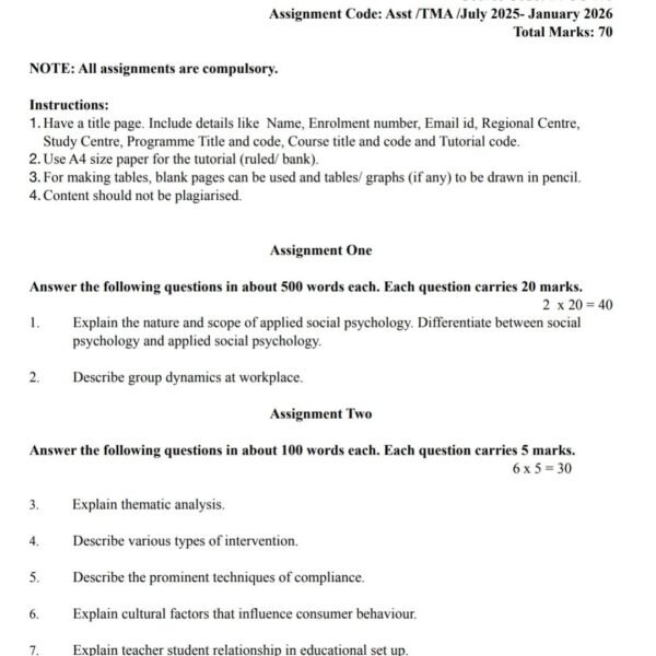 BPCC 110 QUESTION PAPER