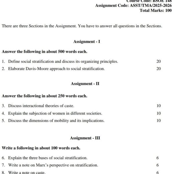 BSOE 148 QUESTION PAPER