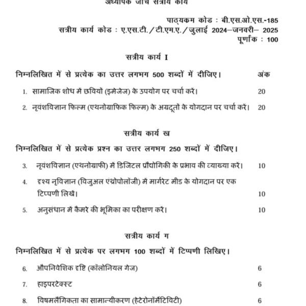 BSOS 185 QUESTION PAPER
