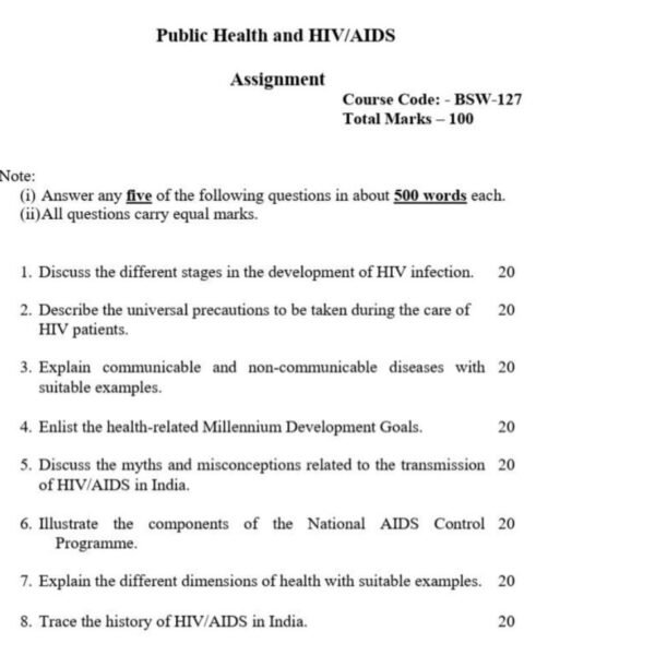 BSW-127 QUESTION PAPERE