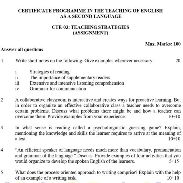 CTE 03 QUESTION PAPER