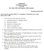 CTE 103 QUESTION PAPER