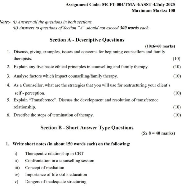 MCFT 04 QUESTION PAPER