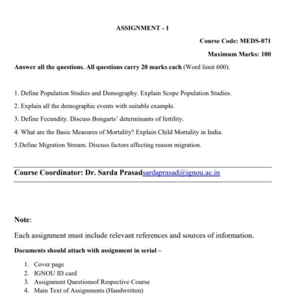 MEDS 71 QUESTION PAPER