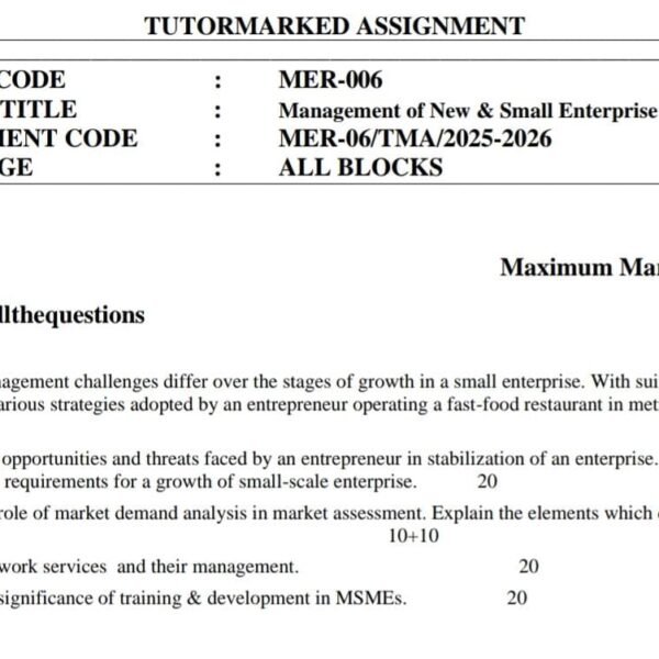 MER 006 QUESTION PAPER