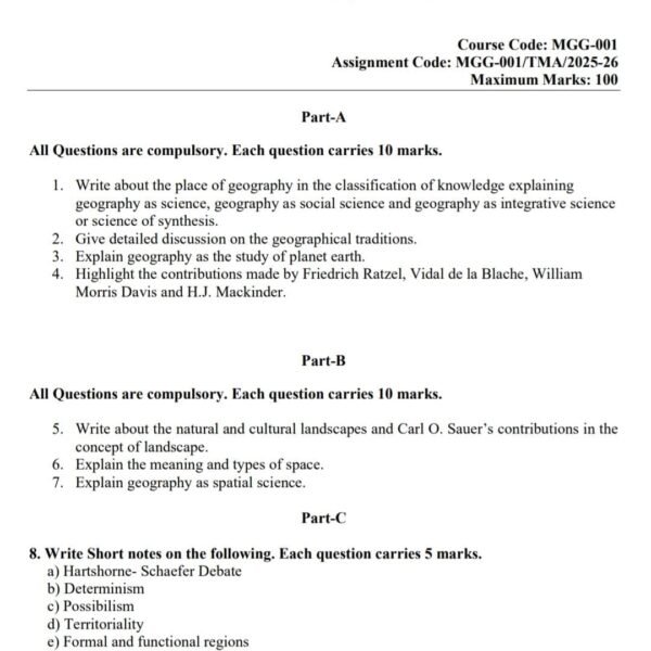 MGG 01 QUESTION PAPER