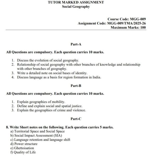 MGG 09 QUESTION PAPER