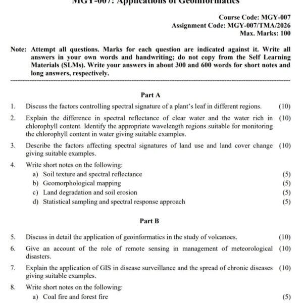 MGY 07 QUESTION PAPER