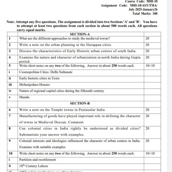 MHI 10 QUESTION PAPER