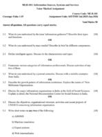 MLII 101 QUESTION PAPER