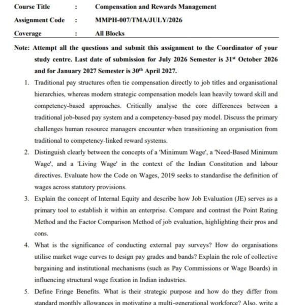 MMPH-007 QUESTION PAPER