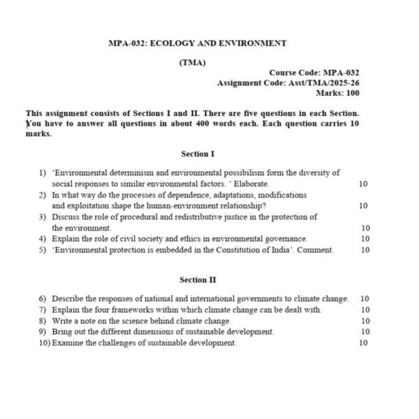 MPA 32 QUESTION PAPER