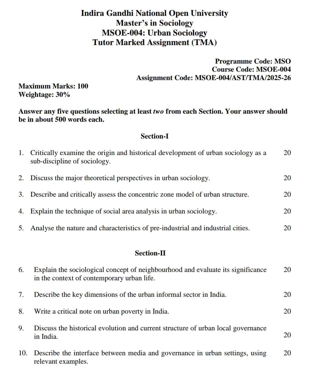 MSOE 004 IGNOU Solved Assignments 2025-26 (English) PDF Download ...
