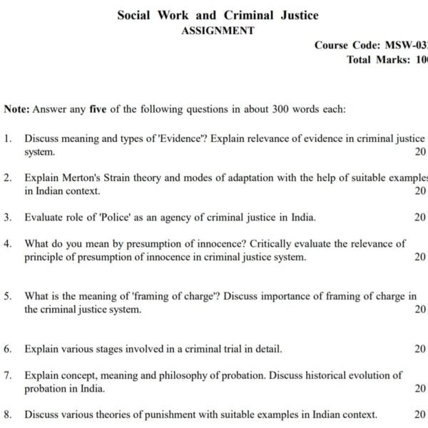 MSW 32 QUESTION PAPER