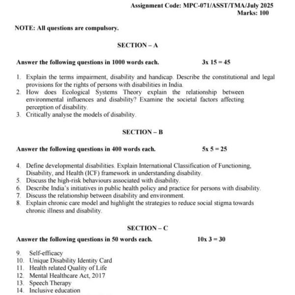 MPC-071 IGNOU Assignment