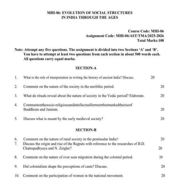 MHI 06 IGNOU Assignment