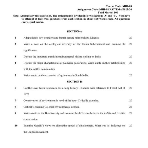 MHI 08 IGNOU Assignment